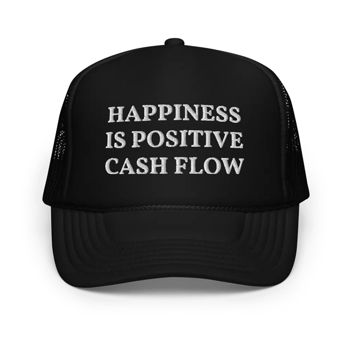 Happiness is Positive Cashflow (Embroidered Trucker Cap) Icahn Quote, Stock Market Investor Gift, Billionaire Investor Funny Quotes product image (1)
