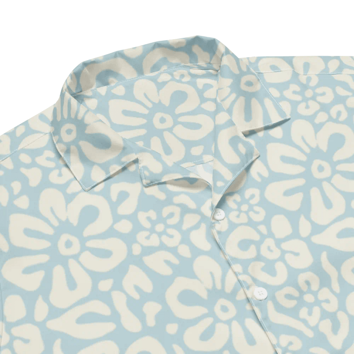 Soft Blue Floral Hawaiian Shirt product image (2)
