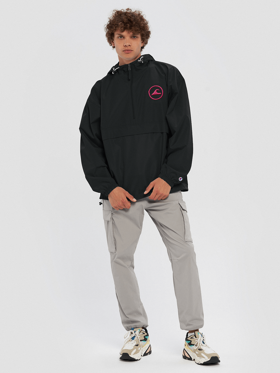 Embroidered Wave Rider Champion Packable Jacket (Flamingo) product image (3)