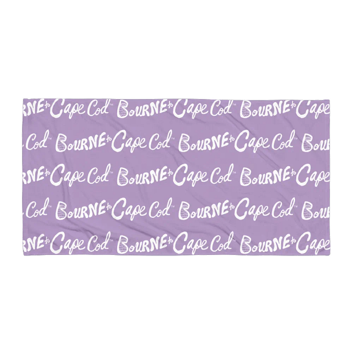BRN.2C.C.™ | Coastal Classic Beach Towel | All-Over Horizontal Logo Print | Vibrant Colors for Salty Souls | White Logo on East Side Lavender product image (1)