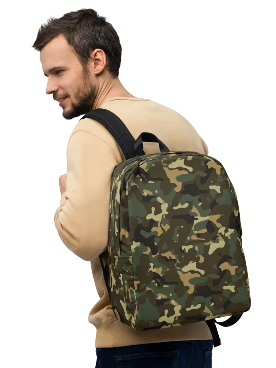 Military Green Camouflage All-Over Print Minimalist Backpack product image (9)