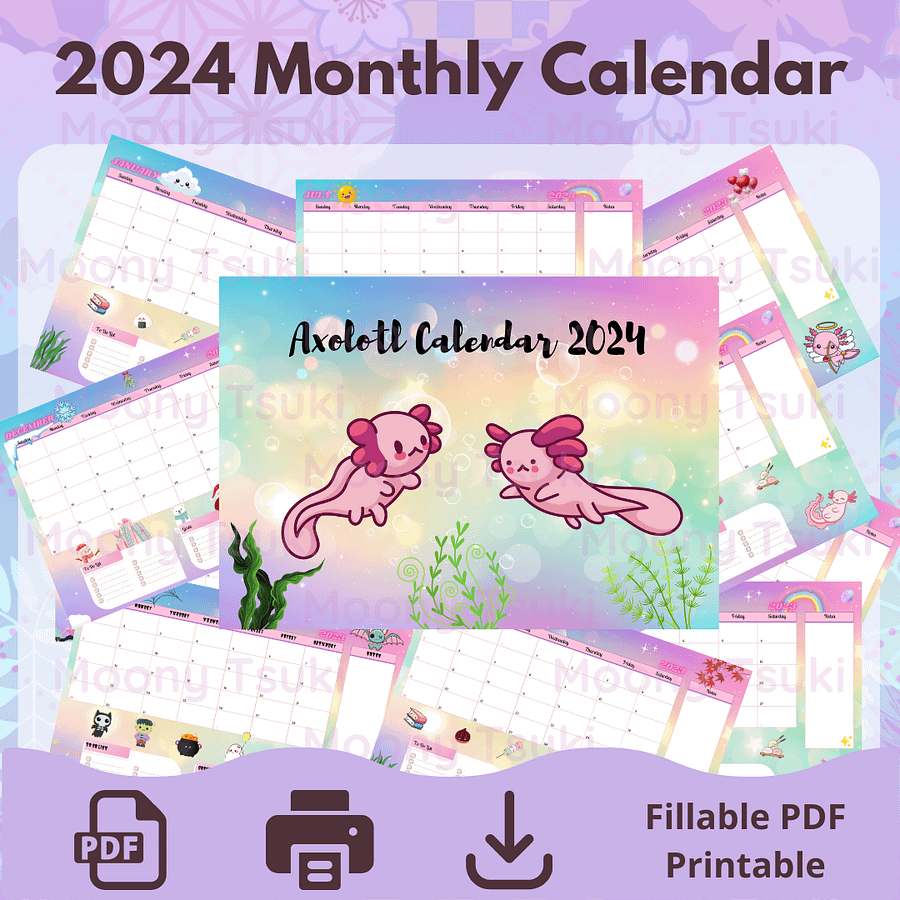 Axolotl Calendar 2024 product image (1)