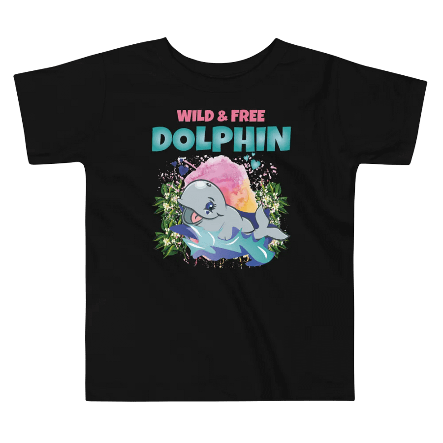 Dolphin Wild and Free Colorful Funny Cute Bella+ Canvas Toddler T-Shirt – Fun Gift for Kids product image (3)