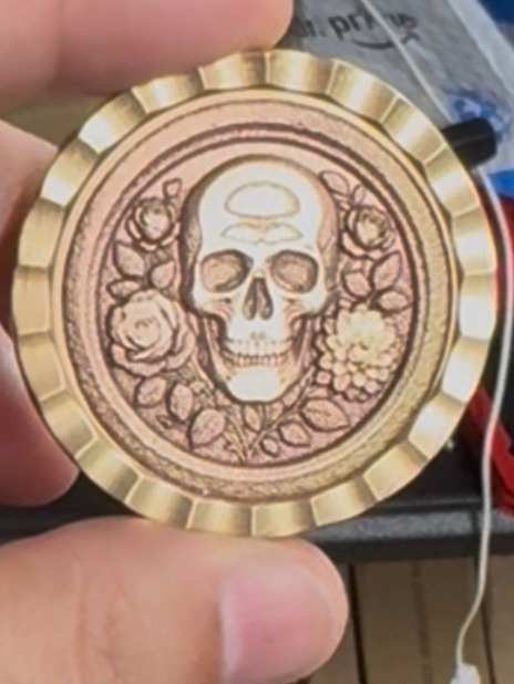 The Eternal Rose – Brass Skull Coin product image (1)