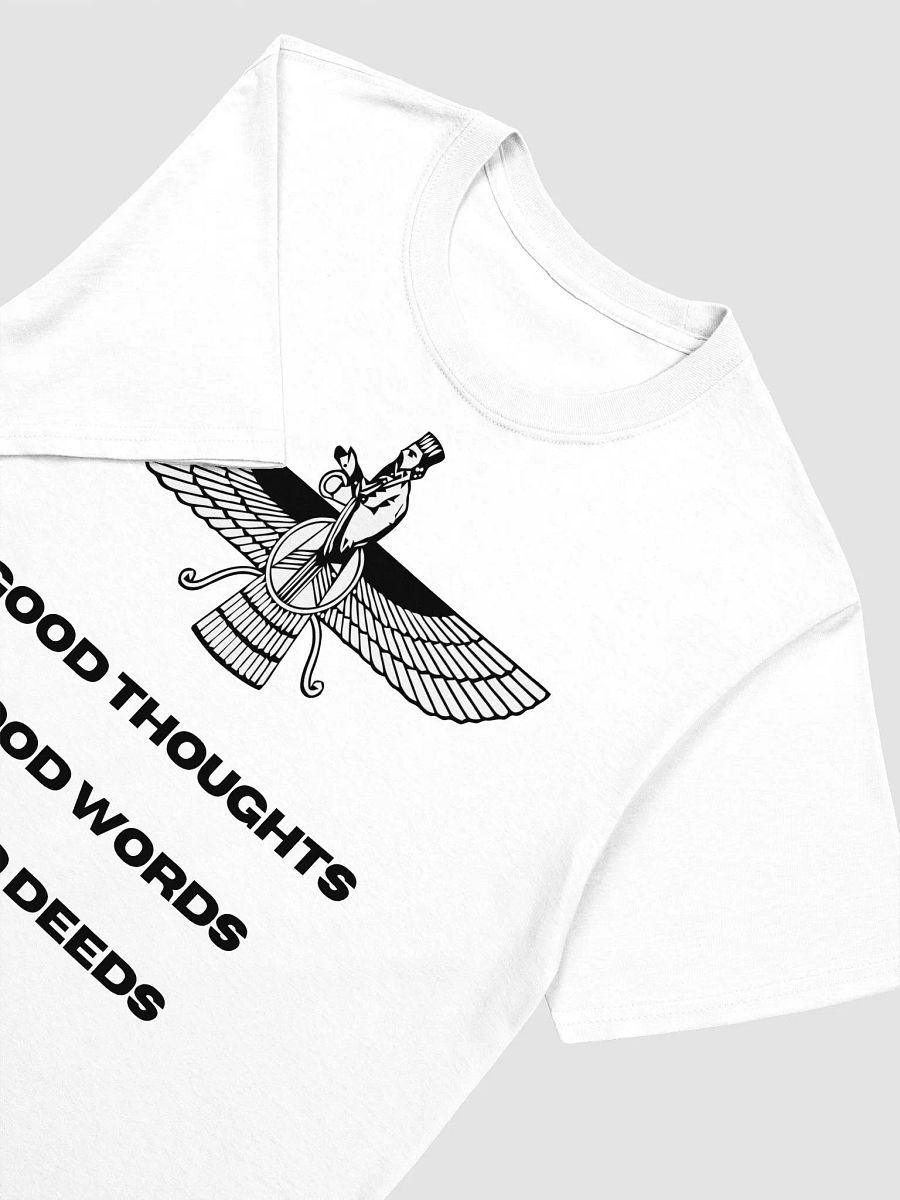 Faravahar Persian Design T Shirt Good Thoughts Good Words Good Deeds product image (3)