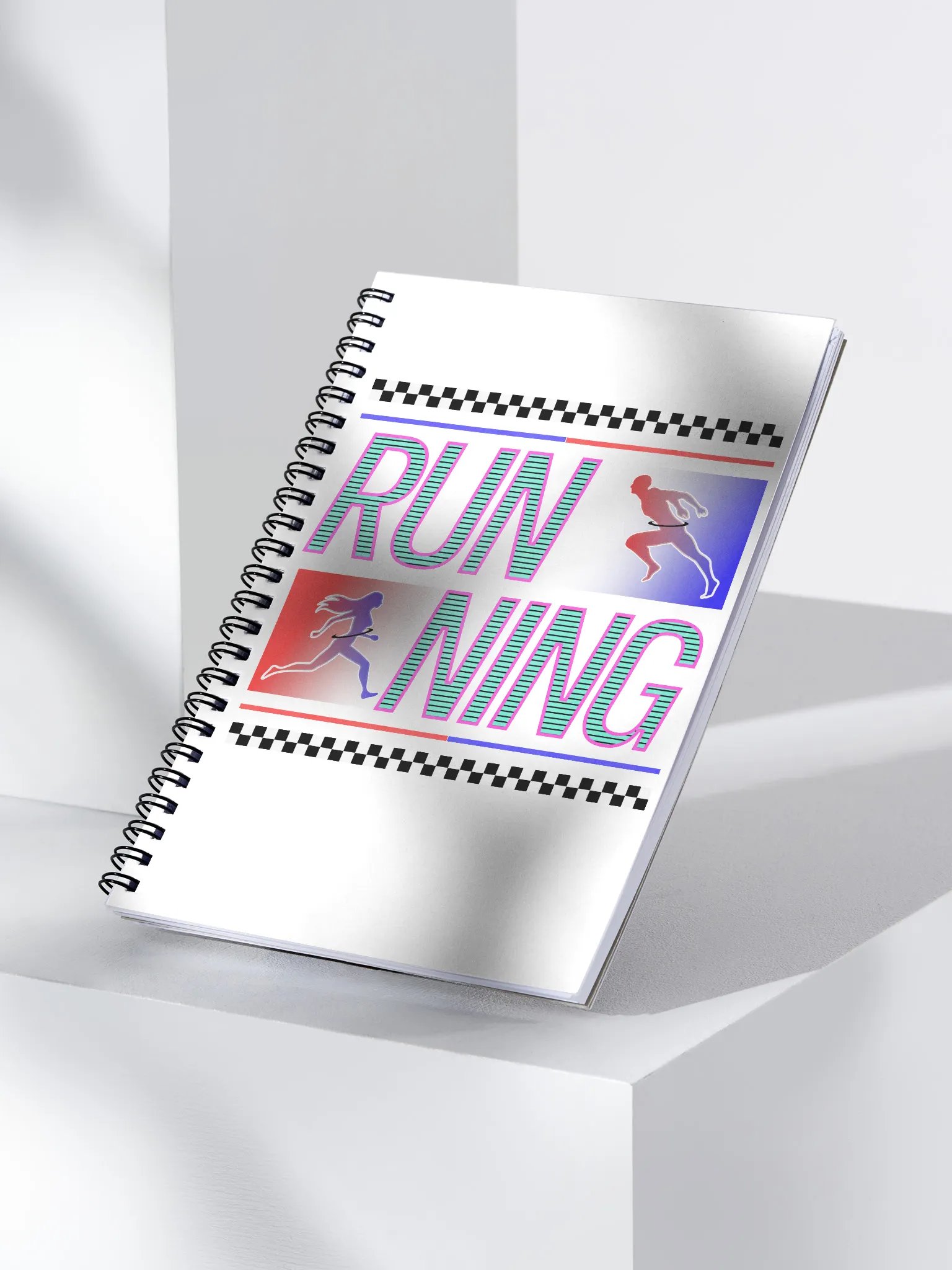 Running Stripes Silhouettes Spiral Notebook product image (2)