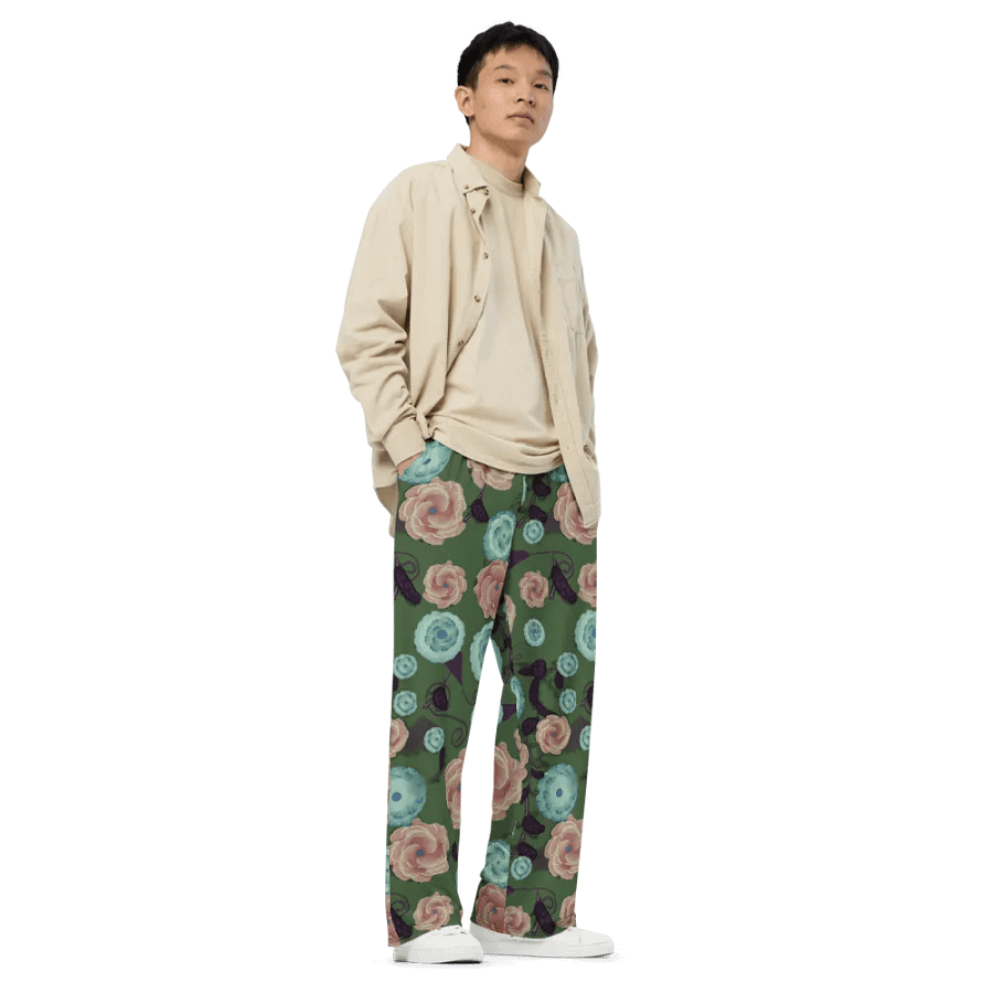 Earthy Peach and Turquoise Wideleg Pants product image (3)