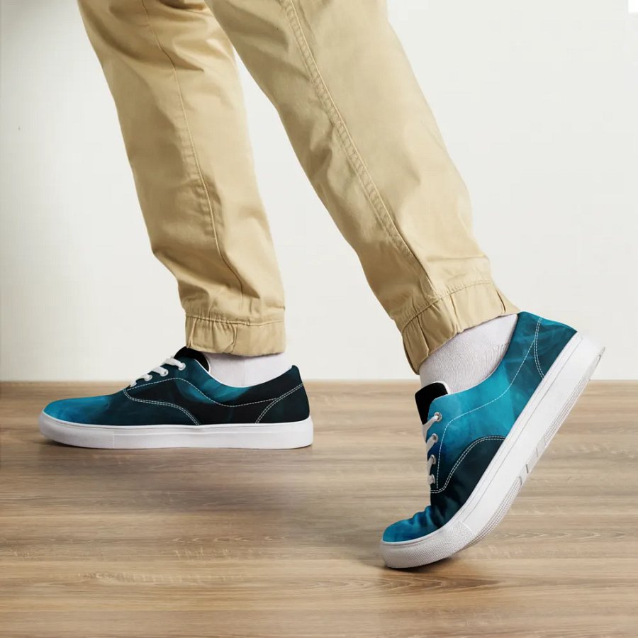 Ethereal Blue Smoke Swirl Men's Canvas Shoes product image (7)