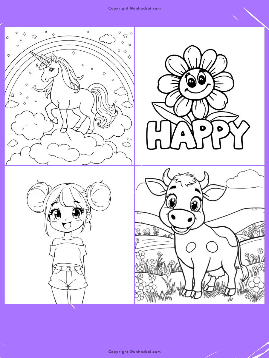 15 Leonardo AI Kids Coloring Pages and Book Cover Prompts product image (2)