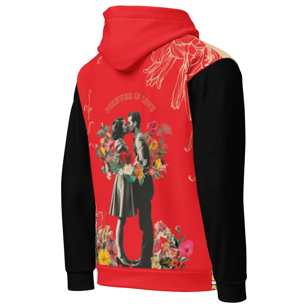 "Forever in Love" Red/Black Checkerboard Collage Hoodie product image (3)