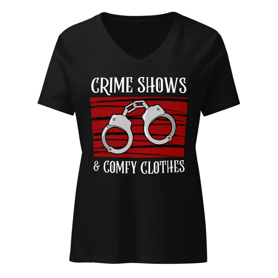 CrimeClothes Crime Shows and Comfy Clothes Relaxed V-Neck T-Shirt product image (5)