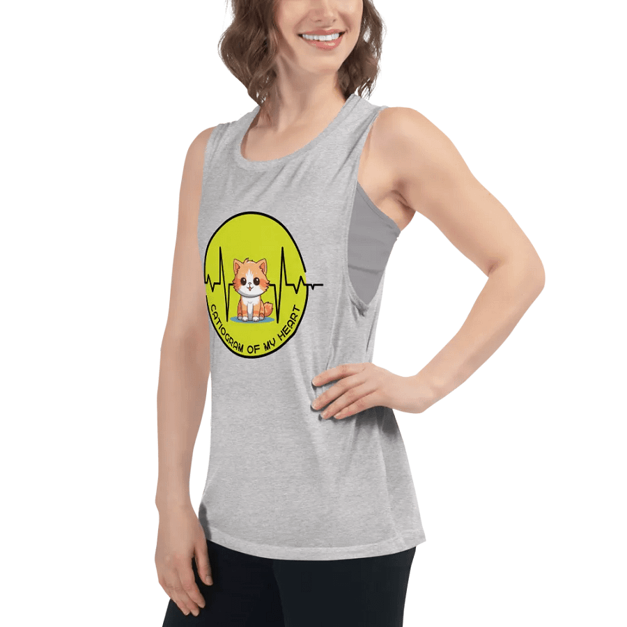 Cat Heartbeat Flowy Muscle Tank product image (3)