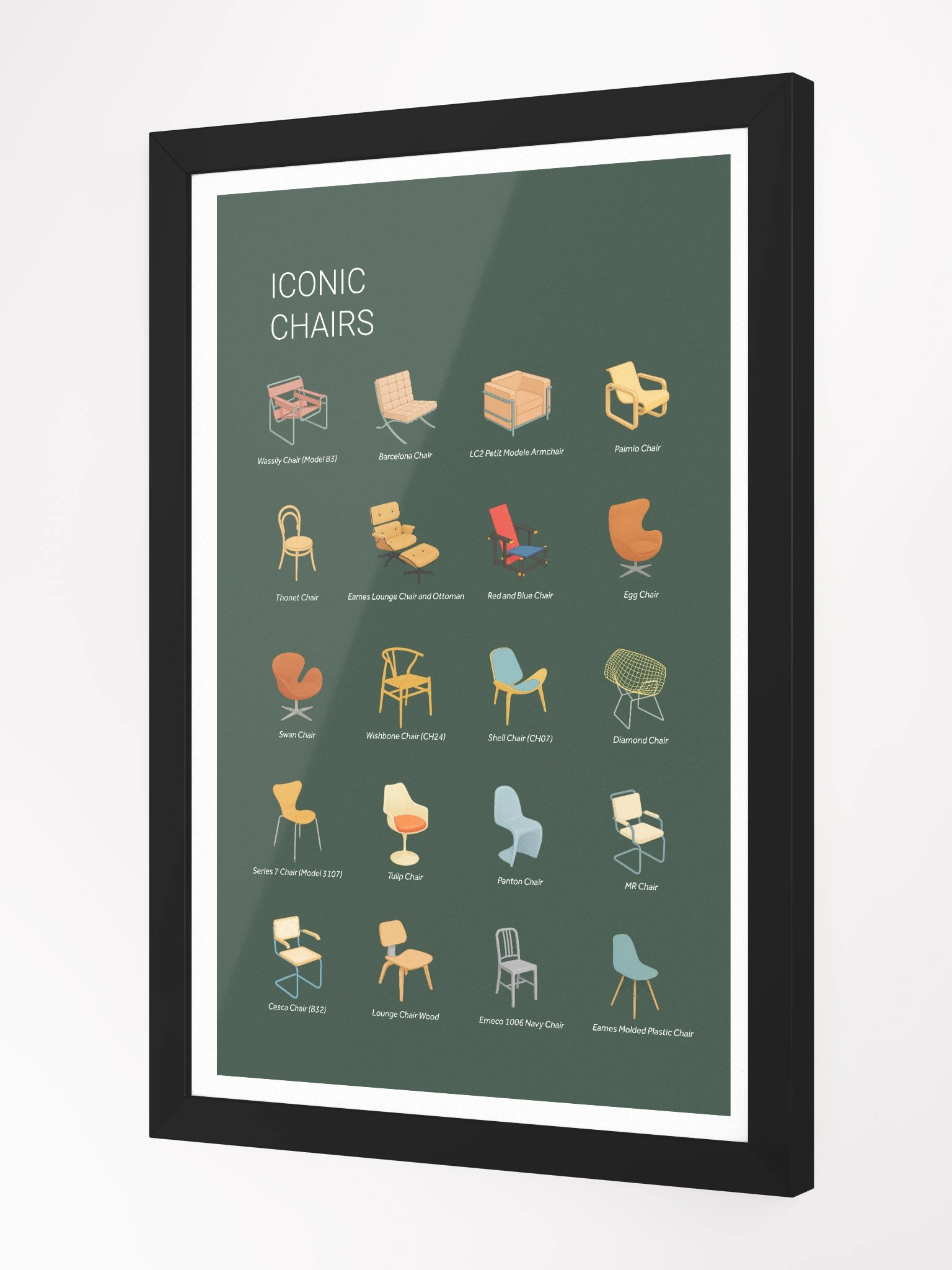 Iconic Chairs Framed Art Print product image (5)