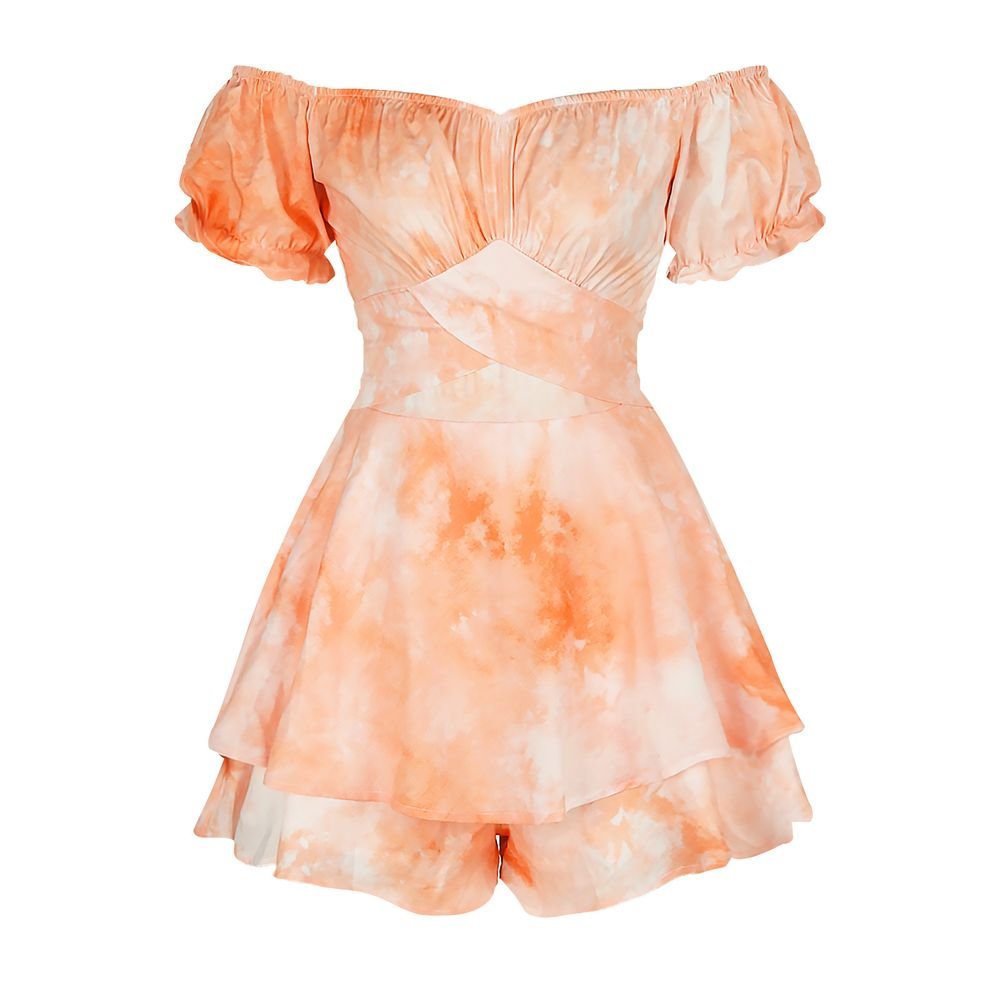 Women's Summer Short Sleeve Neck Pleated Floral Jumpsuit product image (8)