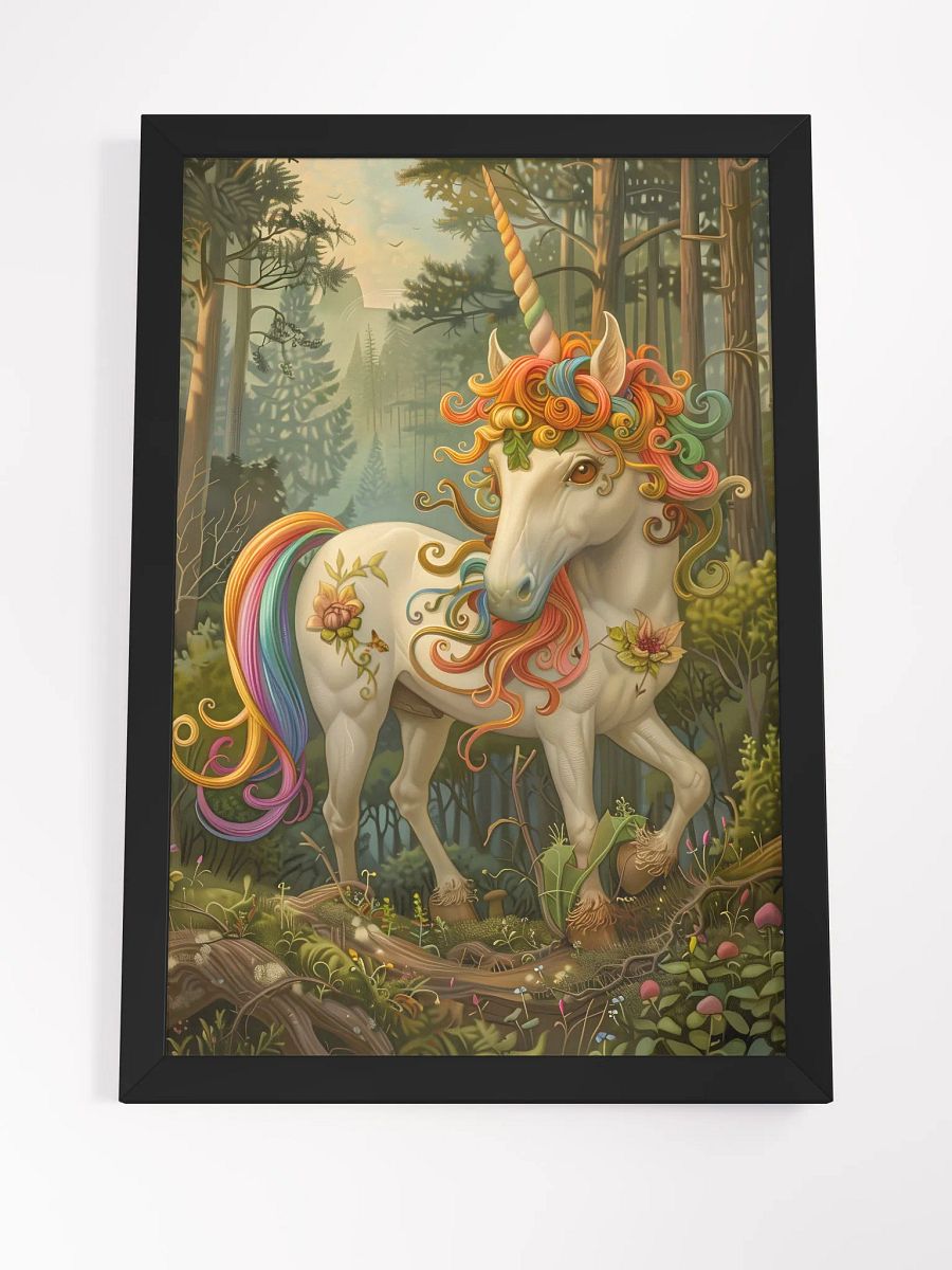 Majestic unicorn in enchanted forest with flowers product image (4)