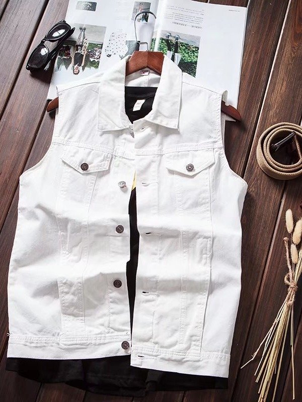 Casual Denim Vest Korean Style Sleeveless Waistcoat Slim Fit Latest Summer Fashion product image (1)