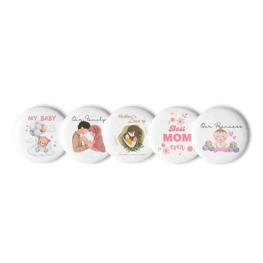 Cloudy Teddy Pin Button Set product image (1)