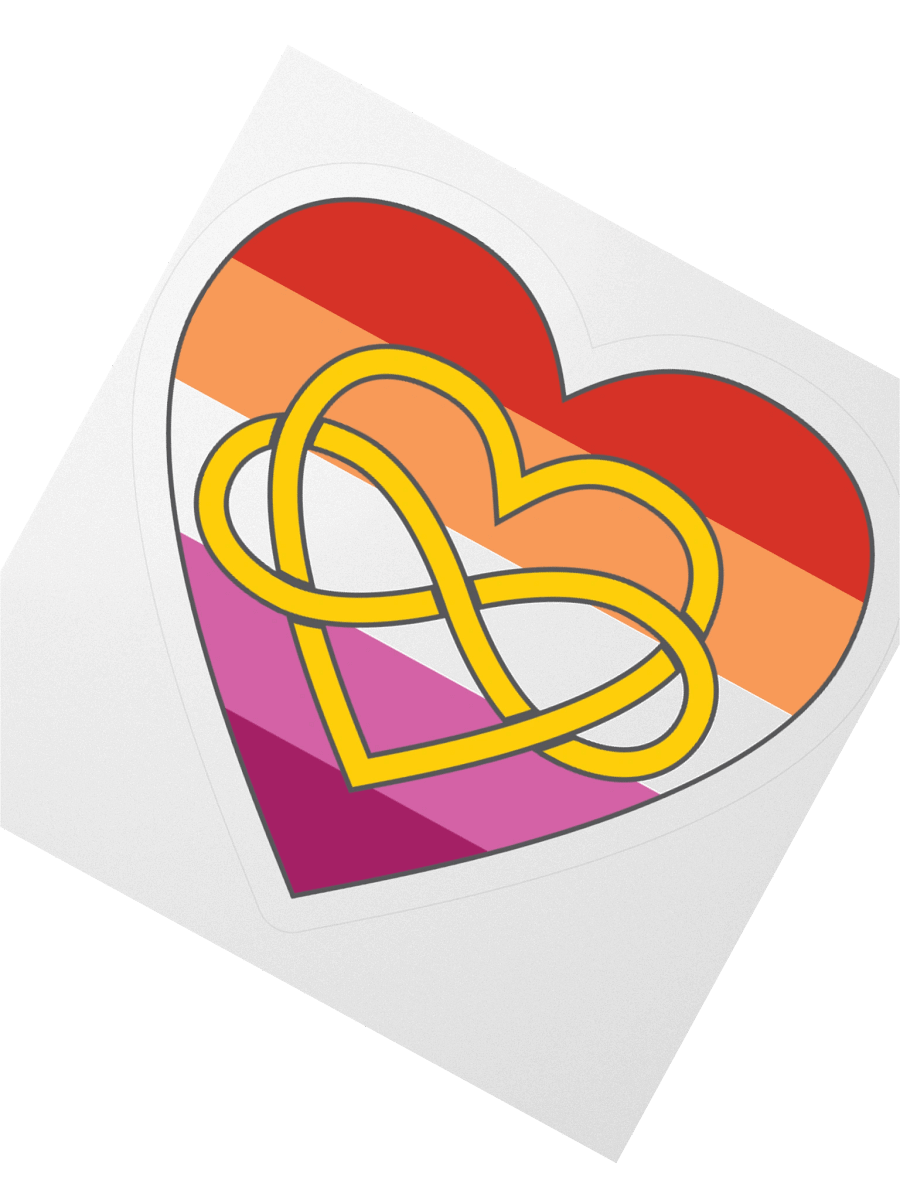Lesbian Pride Flag Polyamory Infinity Heart Sticker product image (5)