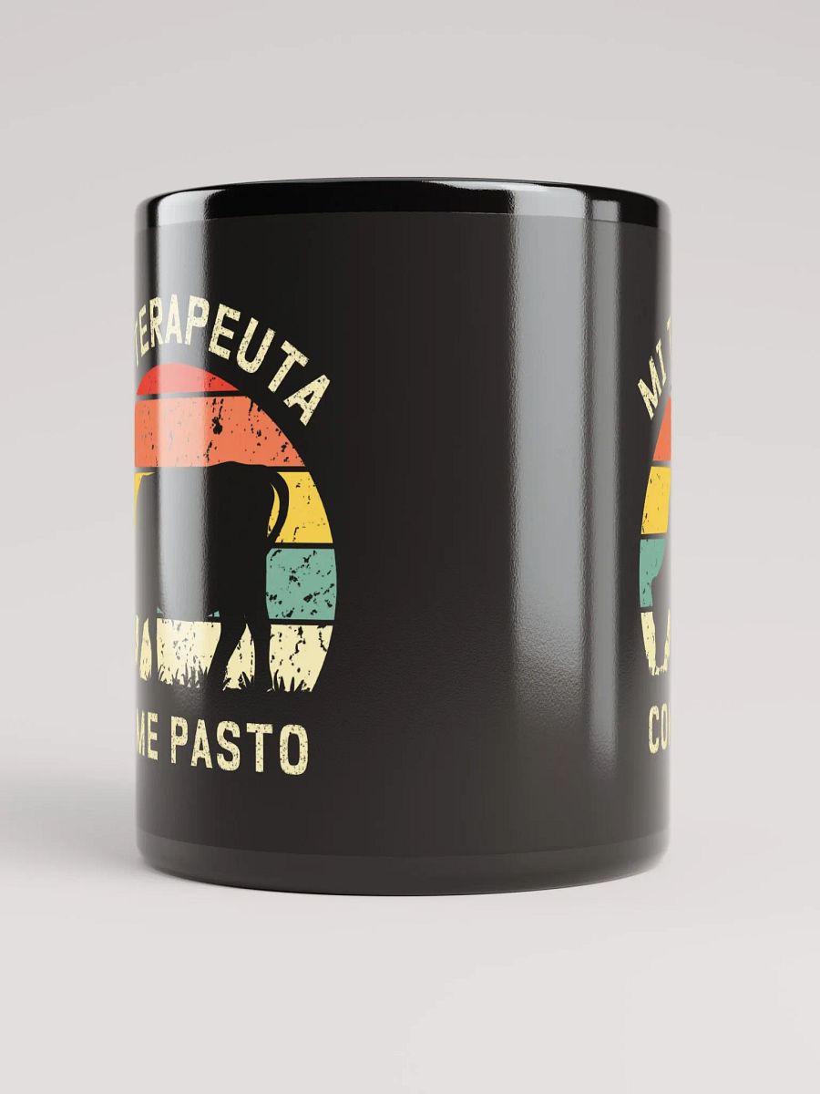 "Mi terapeuta come pasto-Vaca" Mug negro product image (4)