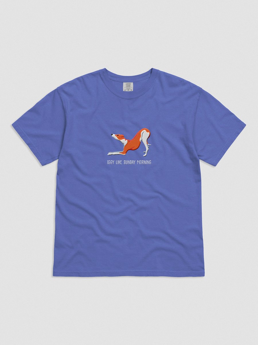 Iggy Like Sunday Morning T-Shirt(Embroidered) of an Italian Greyhound(Red & White) product image (41)