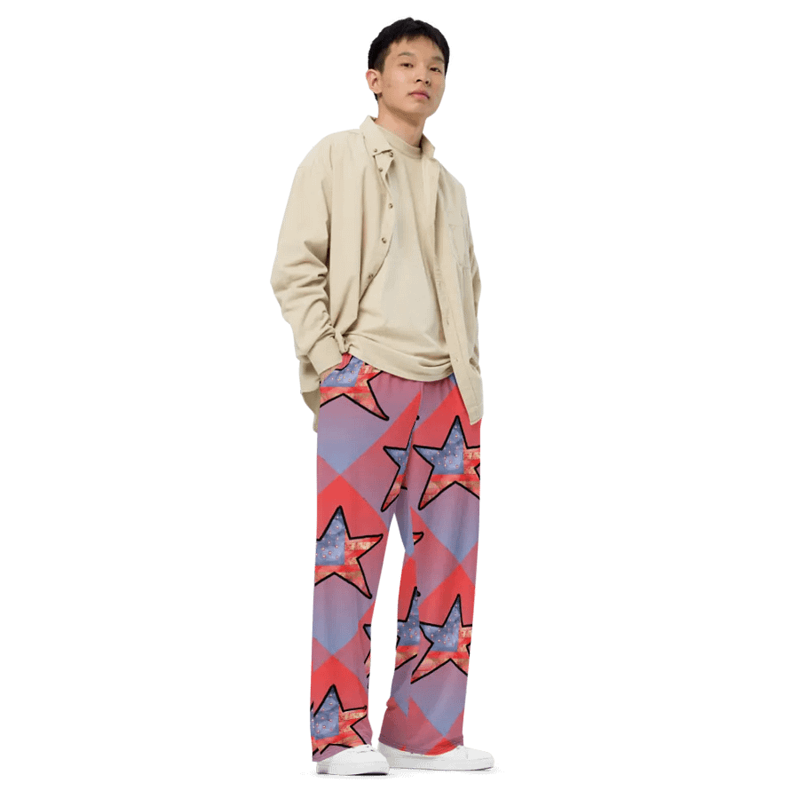 American Flag Star Wide Leg Pants product image (3)