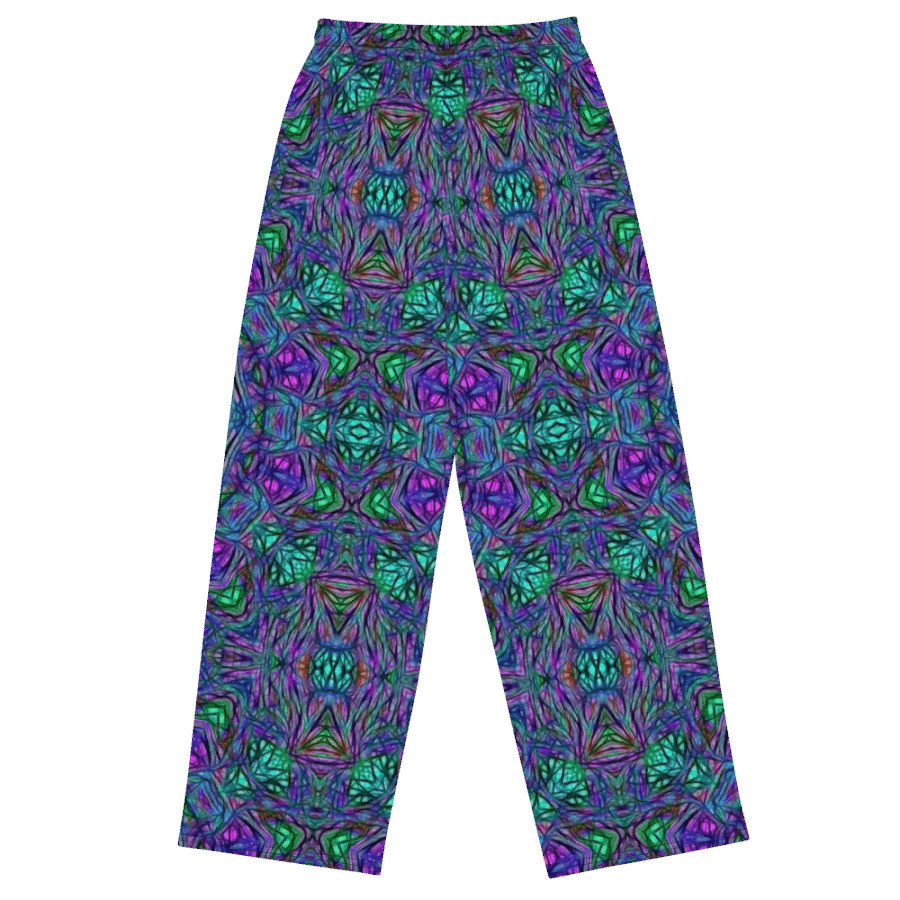 Blue Green Purple Kaleidoscope Wideleg Pants product image (1)