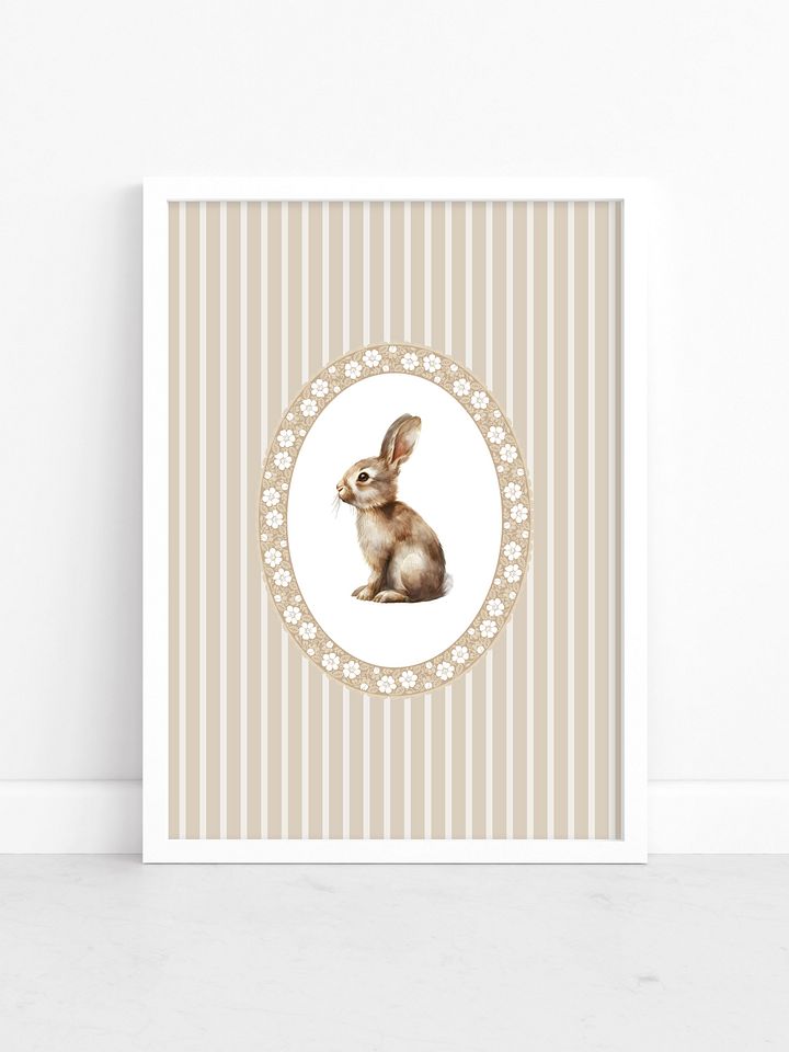 Classic Boho Bunny Floral Nursery Print product image (1)