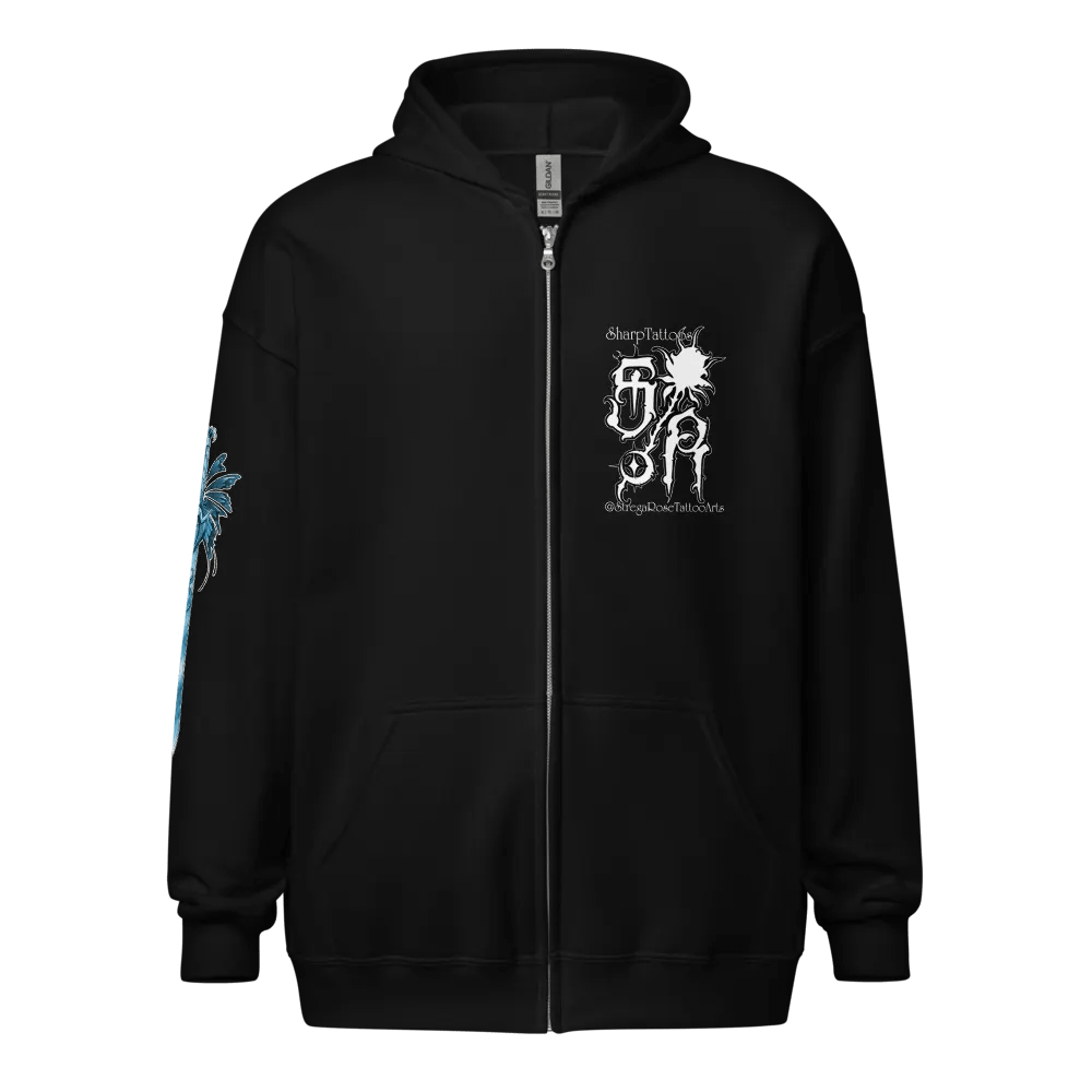 SharpTattoos @ StregaRose (Blue) Zip Hoodie product image (1)