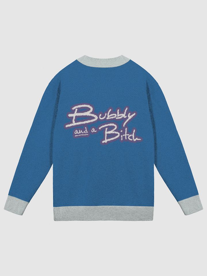 Bubbly and a B*tch (lg. lined design, duotone blue and green) knitwear cardigan product image (2)