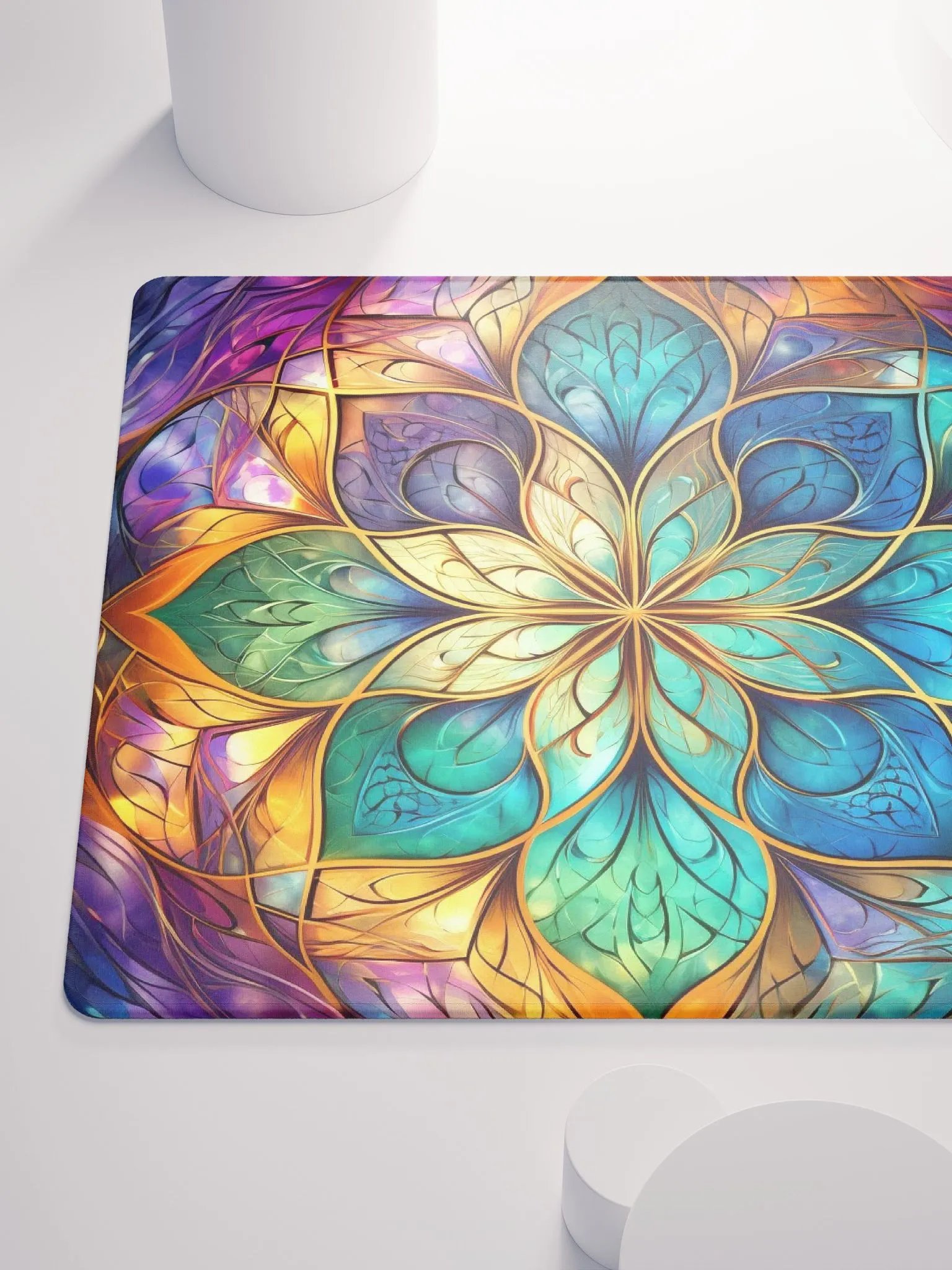 Jewel-Toned Fractal Gaming Mouse Pad - Unleash Your Power product image (6)