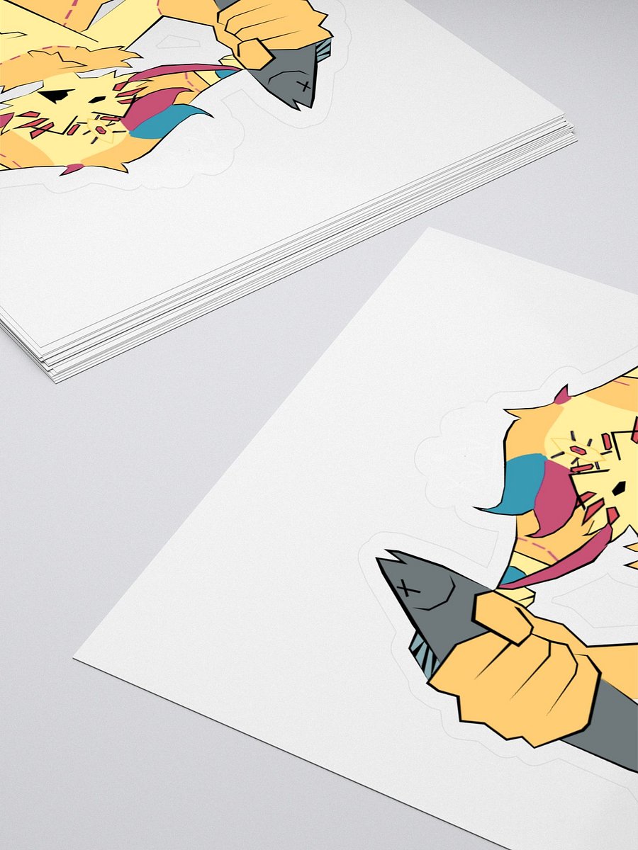fortune holding a fish sticker product image (4)