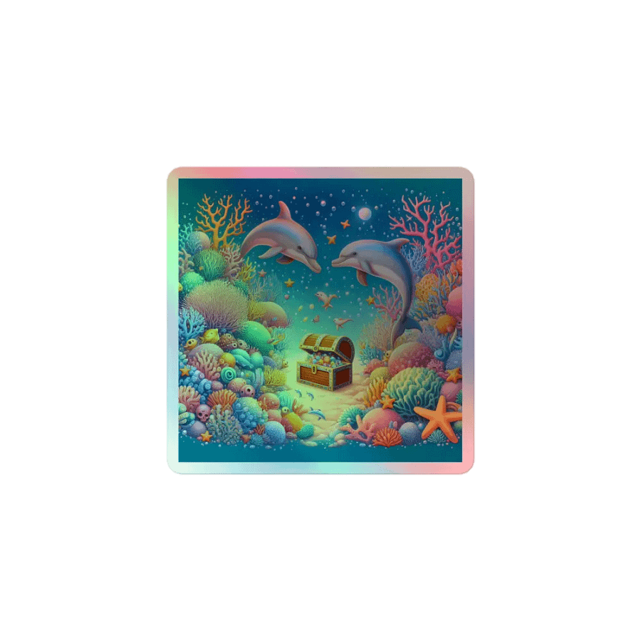 Enchanting Dolphin Reef Holographic Sticker Sheet product image (1)