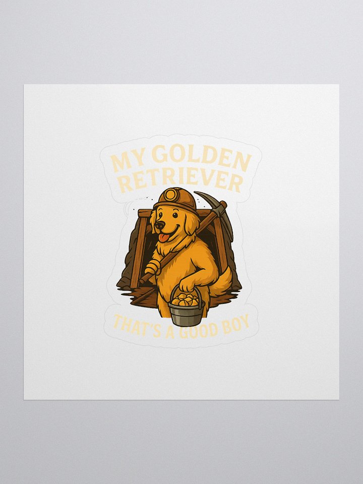 Golden Retriever Miner Kiss Cut Stickers product image (1)
