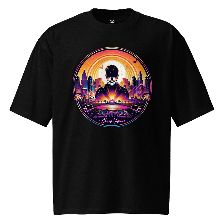 Sunset Spin DJ Oversized Tee product image (1)