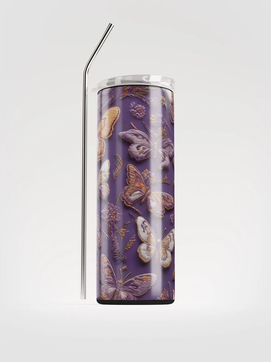 Embrace Elegance with Our Embroidered Purple Butterfly Stainless Steel Tumbler | Eco-Friendly Gift Idea product image (1)