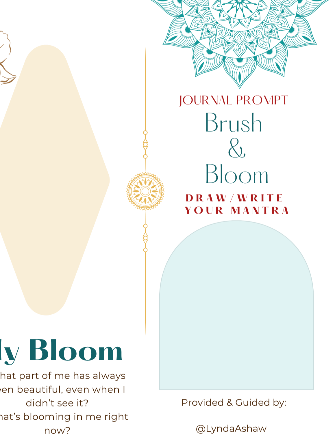 FREE Journal Prompt [ENG]: Brush & Bloom: Self-Love Reflection product image (1)