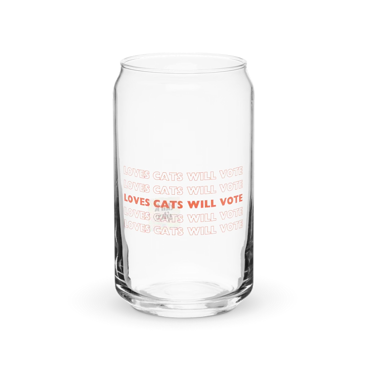 Loves Cats Will Vote Can-Shaped Glass product image (1)