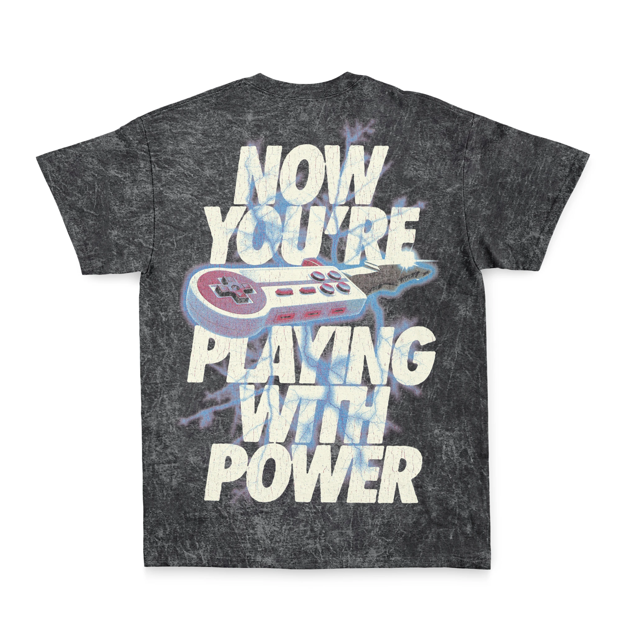 Playing With Power Glow In The Dark Tee (Black Oil Wash) product image (1)
