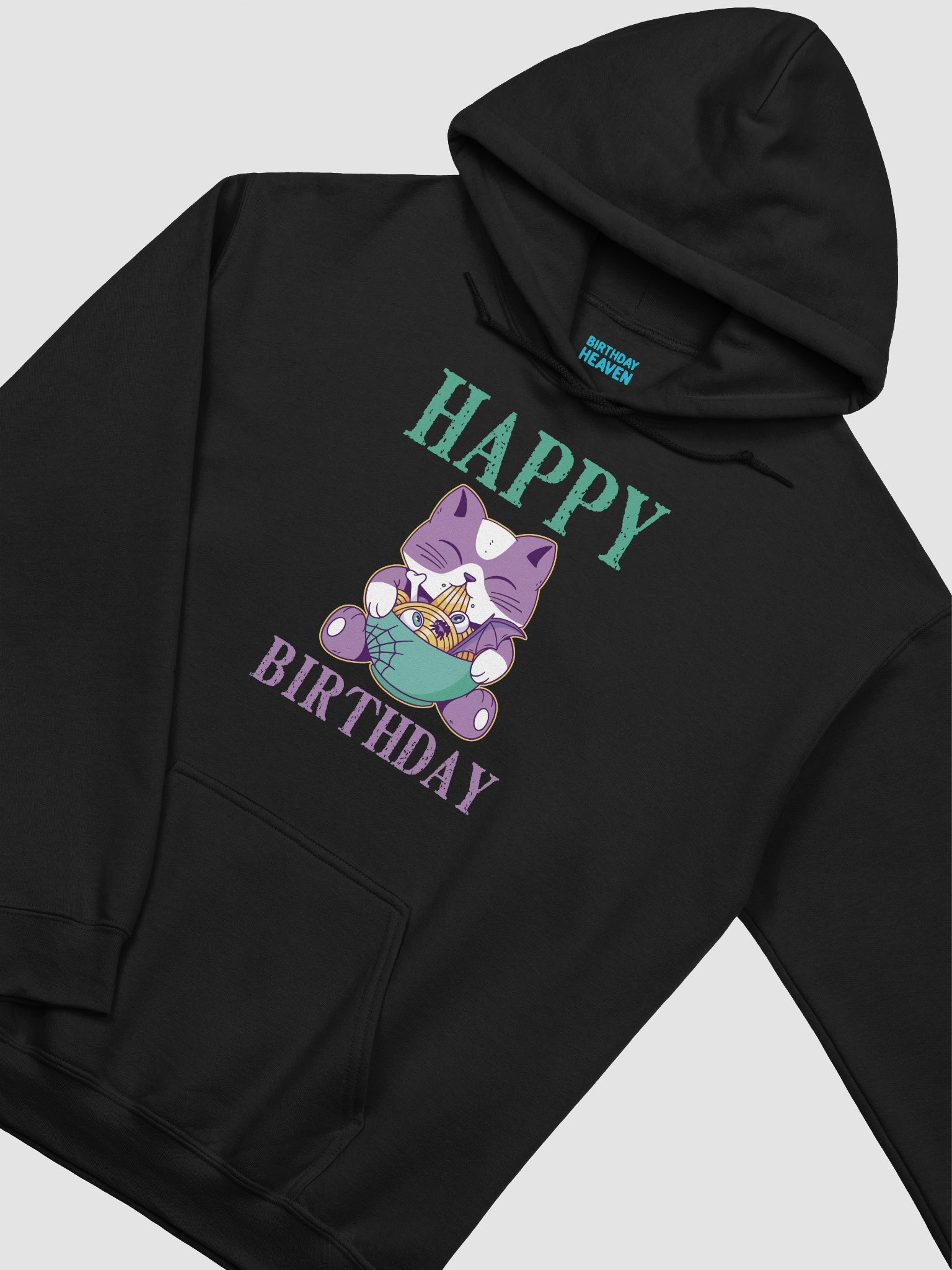 Happy Birthday (Spooky Cat Eating Noodles) Hoodie product image (3)