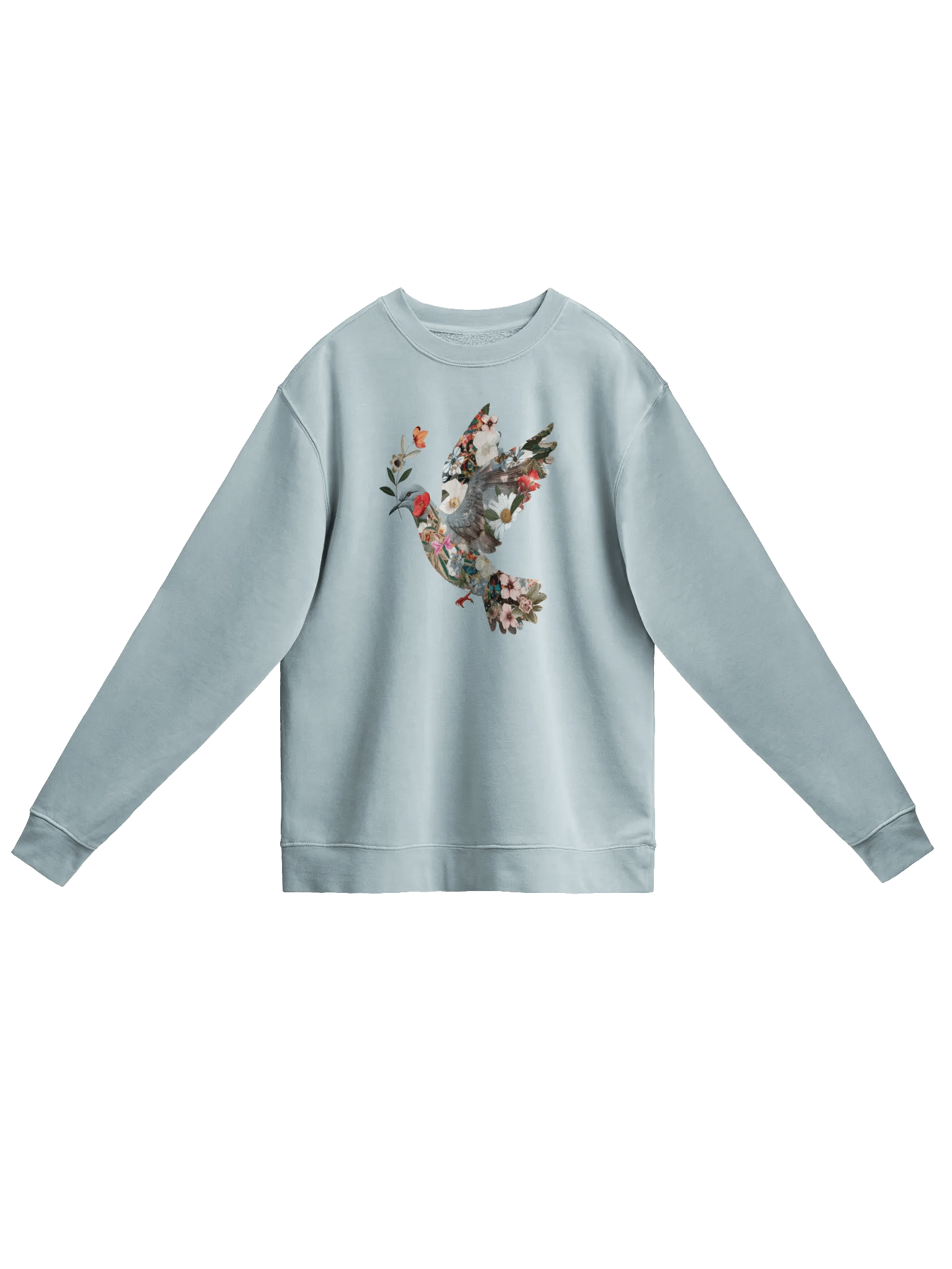 Floral Peace Dove Unisex Midnight Pigment Dyed Sweatshirt product image (1)