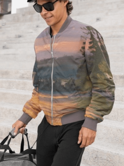 Sunset Lake Sailing, Unisex Bomber Jacket product image (2)