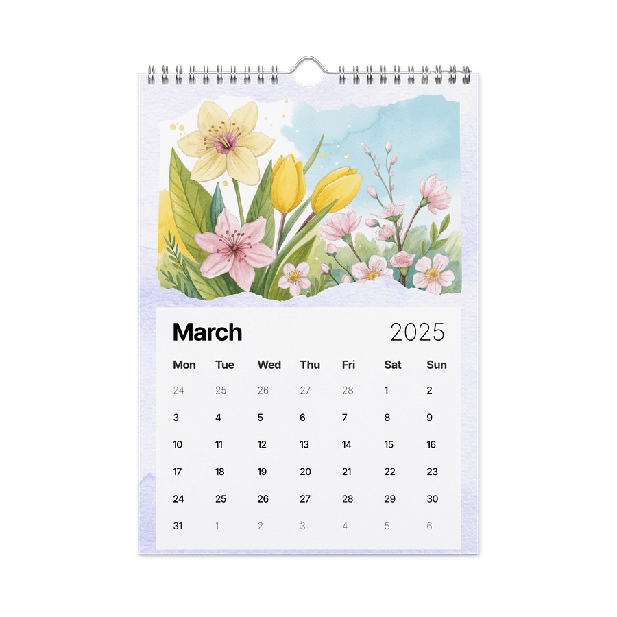 Blooming Seasons: A Watercolor Floral Calendar 2026 product image (9)