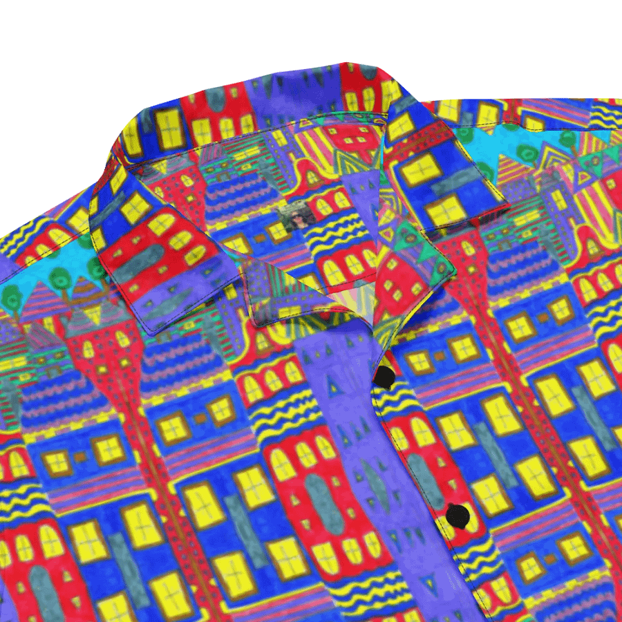 Abstract Playful Houses 2 Unisex Hawaiian Shirt product image (7)