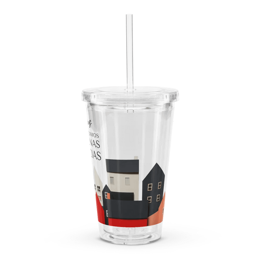 'No Nos Avergonzamos de las Buenas Noticias' Whimsical Town Spanish Tumbler product image (10)