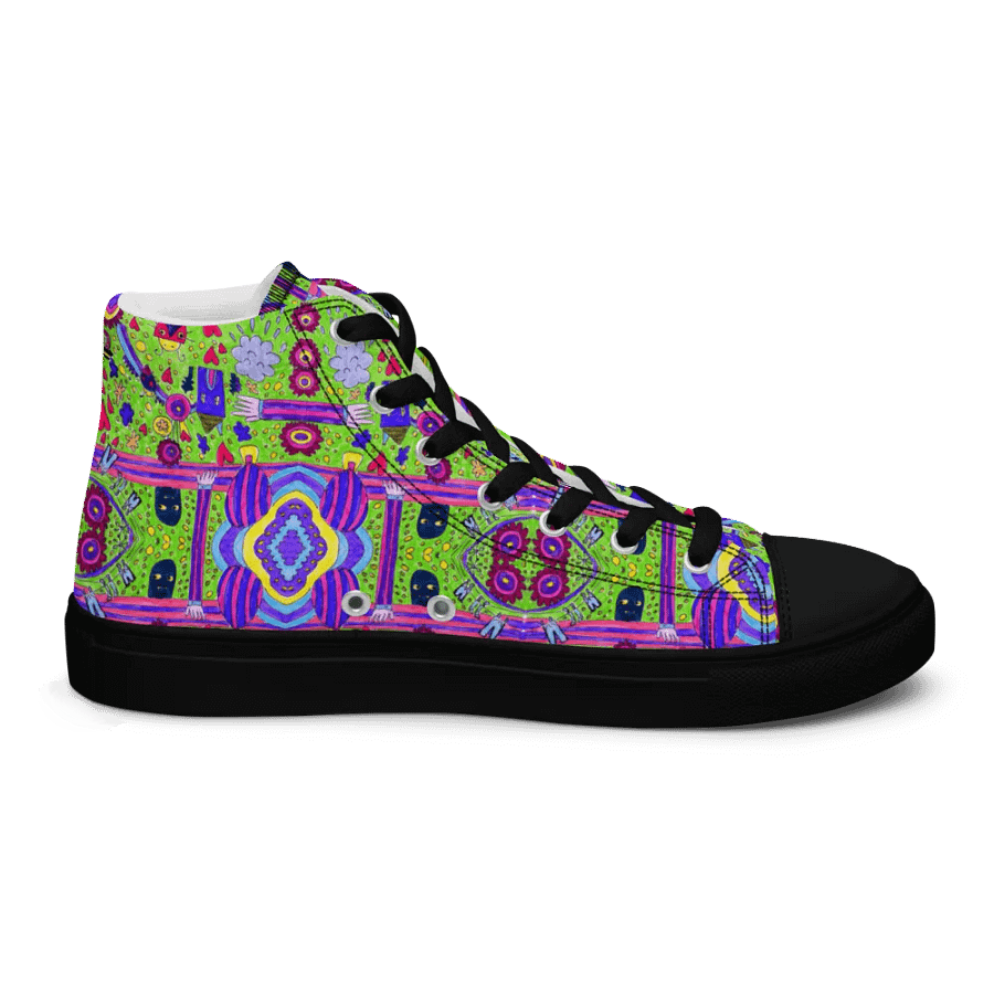 Abstract Doodle Life Ladies High Top Canvas Shoes product image (12)