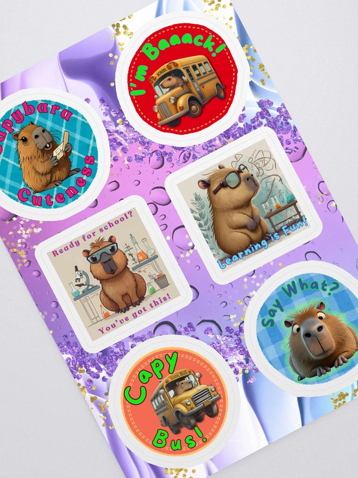 Cute Capybara Back-to-School Sticker Sheet product image (2)