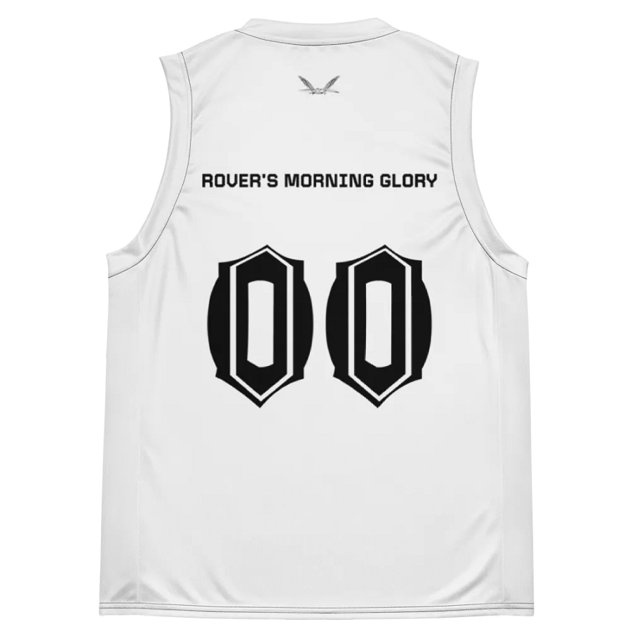 Capital Rover's Morning Glory - White - Recycled Unisex Basketball Jersey - White HApex Gear Black Logo product image (11)