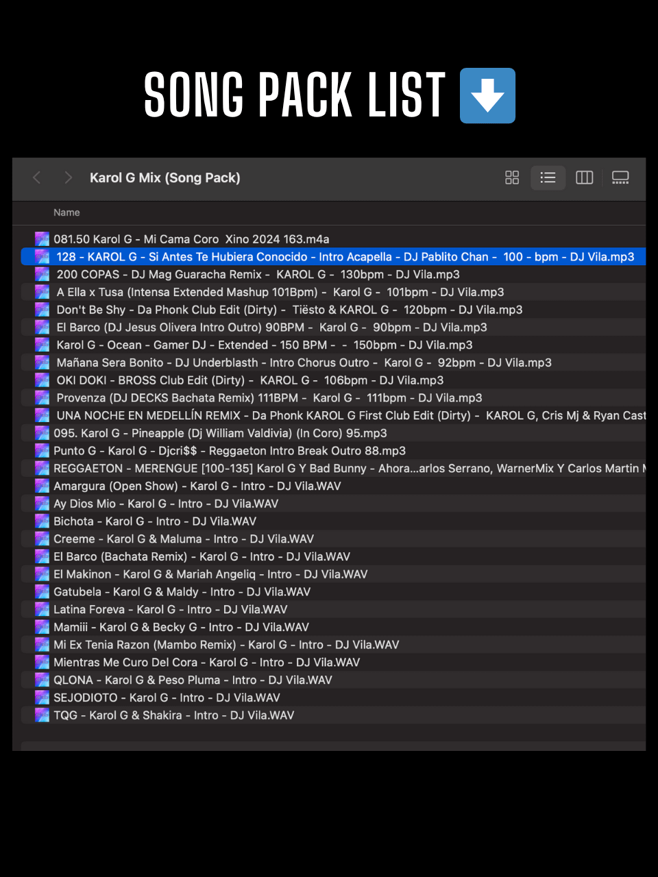 Karol G Mix - Song Pack/Paquete de Canciones (28 Songs/Canciones) product image (2)