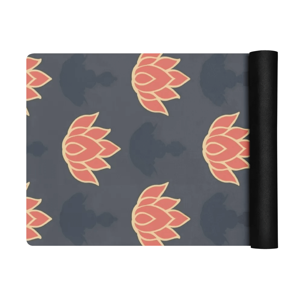 Lotus Pattern Navy Yoga Mat product image (3)