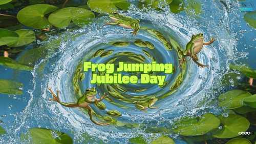 Let's make some Waves 🌊 today - 

It’s Frog Jumping Jubilee Day! 🐸
AI hopped this wave of leaping frogs. 
Fave frog name? 

D...